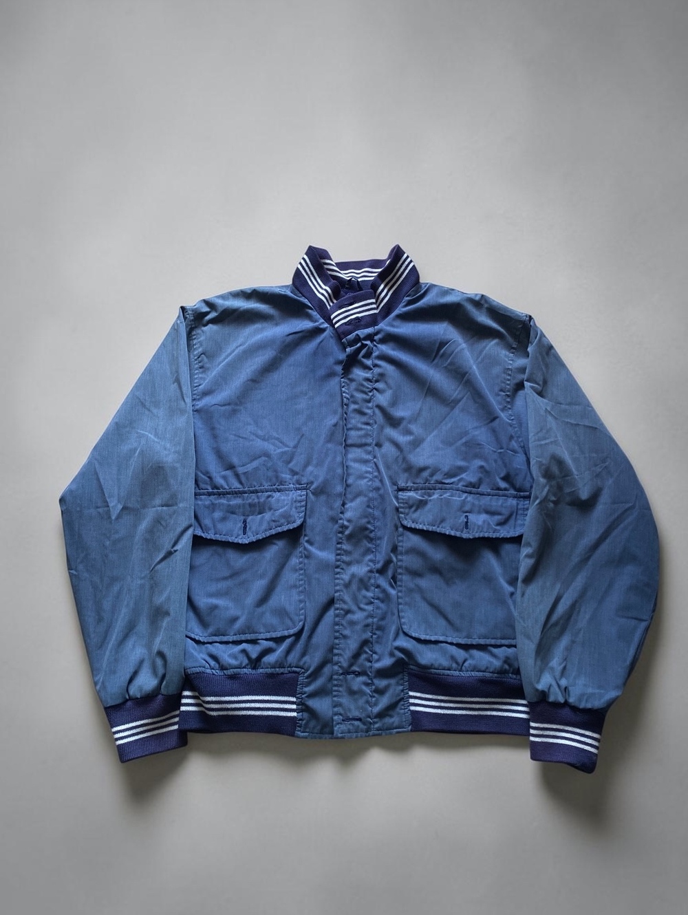 The Fox Collection 90s Mens Jacket S Regular Fit Blue Cotton Vintage Windbreaker